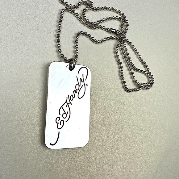 ED HARDY VINTAGE by Christian Audigier / Death Or Glory Single Dog Tag - Picture 2 of 8